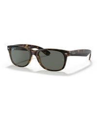 Ray-Ban - Rb2132 New Wayfarer Polarized Sunglasses, Matte Tortoise/polarized Green Gradient, 52 Mm - Lyst