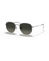 Ray-Ban - Hexagonal Flat Lenses Sonnenbrillen Gunmetal Fassung Grau Glas 54-21 - Lyst