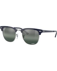 Ray-Ban - Clubmaster Metal Chromance Sunglasses Green Frame Green Lenses Polarized 51-21 - Lyst