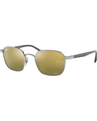 Ray-Ban Sunglasses Male Rb3664ch Chromance - Shiny Black Frame Green Lenses Polarized 50-19