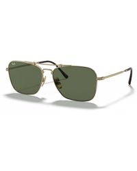 Ray-Ban - Sunglasses Unisex Caravan Titanium - Gold Frame Green Lenses 58-15 - Lyst