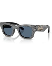 Ray-Ban - Wayfarer Puffer Crystal Pavè Edition Sunglasses Frame Blue Lenses - Lyst