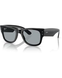 Ray-Ban - Mega Wayfarer Sunglasses Frame Blue Lenses Polarized - Lyst