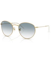 Ray-Ban - Round Reverse Sunglasses Frame Blue Lenses - Lyst