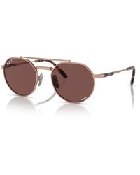 Ray-Ban - Jack Ii Titanium Sunglasses Rose Gold Frame Violet Lenses Polarized 51-20 - Lyst