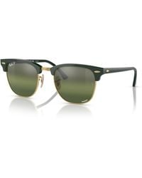 Ray-Ban - Clubmaster Chromance Sunglasses Bordeaux Frame Red Lenses Polarized 55-19 - Lyst