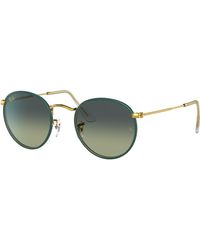 Ray-Ban - Round Metal Full Color Legend Sunglasses Frame Green Lenses - Lyst