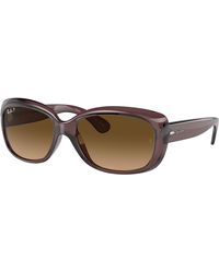 Ray-Ban - Jackie Ohh Transparent Sunglasses Transparent Dark Brown Frame Brown Lenses Polarized 58-17 - Lyst