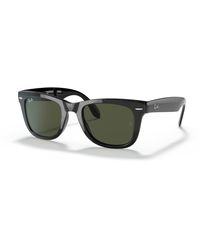 Ray-Ban - Sunglasses Wayfarer Folding Classic - Black Frame Green Lenses 50-22 - Lyst