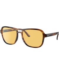 Ray-Ban - Sunglasses Unisex State Side Reloaded - Striped Havana Frame Yellow Lenses 58-17 - Lyst
