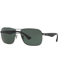 Ray-Ban - Rb3516 Sunglasses Black Frame Green Lenses Polarized 59-15 - Lyst