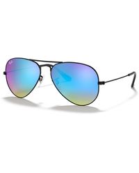 Ray-Ban - Aviator Flash Lenses Gradient Sunglasses Frame Blue Lenses - Lyst