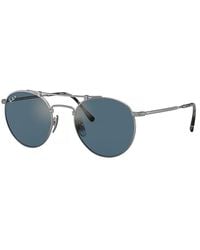 Ray-Ban - Round Titanium Sunglasses Lenses - Lyst