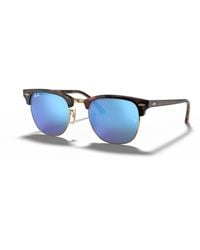 Ray-Ban - Sunglasses Unisex Clubmaster Flash Lenses - Tortoise Frame Blue Lenses 49-21 - Lyst