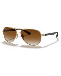 Ray-Ban - Sunglasses Man Carbon Fibre - Grey Frame Brown Lenses 61-13 - Lyst