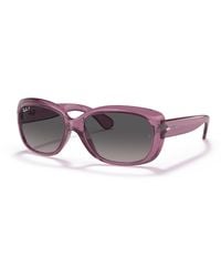 Ray-Ban - Jackie Ohh Transparent Sunglasses Transparent Violet Frame Grey Lenses Polarized 58-17 - Lyst