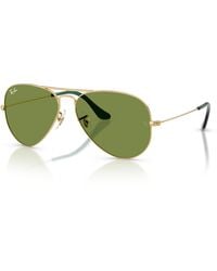 Ray-Ban - Aviator Large Metal Sunglasses Frame Green Lenses - Lyst