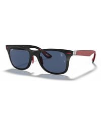 Ray-Ban - Sunglasses Unisex Rb8395m Scuderia Ferrari Collection - Black Frame Blue Lenses 52-20 - Lyst
