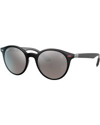 Ray-Ban - Sunglasses Unisex Rb4296m Scuderia Ferrari Collection - Black Frame Silver Lenses Polarized 50-21 - Lyst
