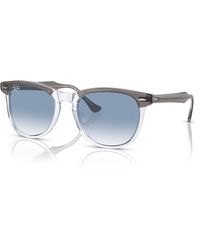 Ray-Ban - Eagle Eye Sunglasses Grey On Transparent Frame Blue Lenses 53-21 - Lyst