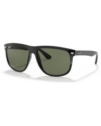 Ray-Ban - Rb4147 Boyfriend Square Sunglasses, Black/polarized Green, 60 Mm - Lyst