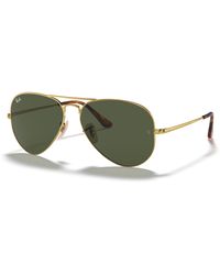 Ray-Ban - Aviator Metal Ii Sunglasses Frame Green Lenses - Lyst