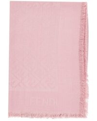 Fendi - Ff Jacquard Wool And Silk Shawl - Lyst