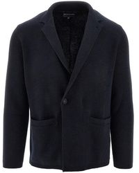 Emporio Armani - Knitted Jacket - Lyst