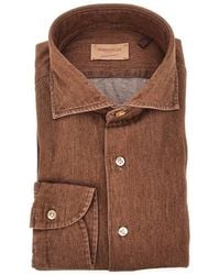 Borriello - Denim Effect Cotton Shirt - Lyst
