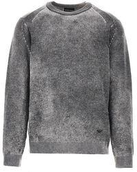 Emporio Armani - Knitted Sweater With Faded Effect - Lyst