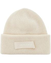 Jacquemus - Knitted Beanie Hat With Gros-Grain Logo - Lyst