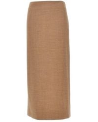 ARMARIUM - 'Jackie' Stretch Wool Midi Skirt - Lyst