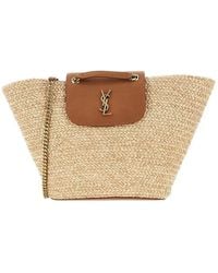 Saint Laurent - 'Manon' Raffia Basket Bag - Lyst