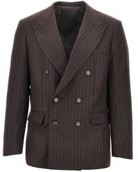 MARSĒM - Pinstriped Wool-Blend Double-Breasted Jacket - Lyst