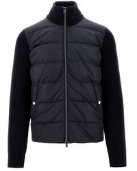 Herno - Wool And Padded Nylon Full-Zip Cardigan - Lyst