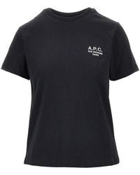 A.P.C. - A. P.C. Jersey T-Shirt With Logo Embroidery - Lyst