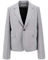 Loewe - Single-Breasted Jacket With Wide Sleeves - Lyst