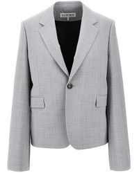 Loewe - Single-Breasted Jacket With Wide Sleeves - Lyst