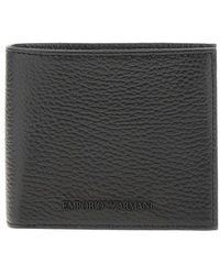Emporio Armani - Grained Leather Bi-Fold Wallet - Lyst