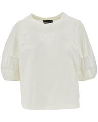 Emporio Armani - Supima Cotton T-Shirt With Mesh Inserts - Lyst
