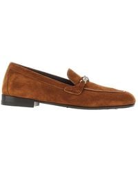 Versace - 'Medusa' Suede Leather Loafers 36 - Lyst