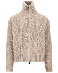Piacenza 1733 - Cashmere-Blend Cable Knit Cardigan - Lyst