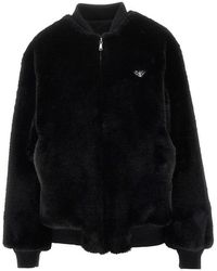 Prada - Faux Fur And Re-Nylon Reversible Bomber - Lyst