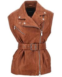 Pinko - Leather Biker Vest - Lyst