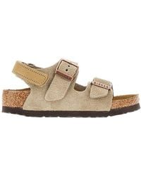Birkenstock - 'Milano' Suede Leather Sandals Kids - Lyst