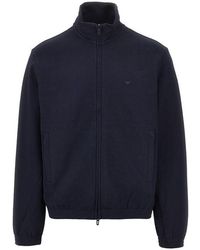 Emporio Armani - Piquet Jersey Full-Zip Sweatshirt - Lyst