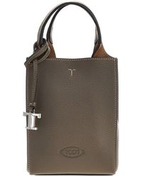Tod's - Grained Leather Micro Tote Bag - Lyst