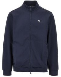 EA7 - Full-Zip Sweatshirt With Logo Plate - Lyst