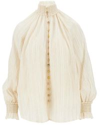 Zimmermann - 'Aster' Cotton And Silk Blouse - Lyst