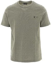 Emporio Armani - Striped Cotton Swimwear T-Shirt - Lyst
